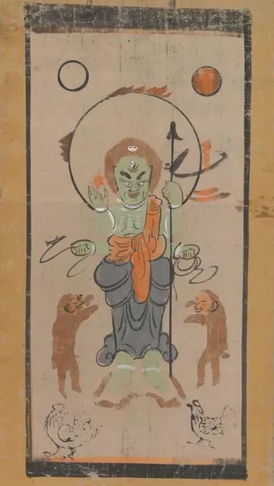 Framed Print : Otsu-e of Shomen Kongoyasha (Vajrayaksha), 17th century. Creator: Unknown Framed Print : Otsu-e of Shomen Kongoyasha (Vajrayaksha), 17th century. Creator: Unknown
