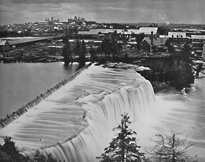Framed Print : Ottawa, Canada, from Rideau Falls, c1897. Creator: Unknown Framed Print : Ottawa, Canada, from Rideau Falls, c1897. Creator: Unknown