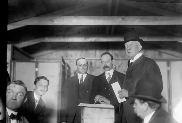 Framed Print : Otto Bannard Voting, between c1910 and c1915. Creator: Bain News Service Framed Print : Otto Bannard Voting, between c1910 and c1915. Creator: Bain News Service