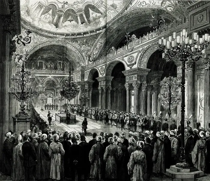Framed Print : The Ottoman constitution enacted by Sultan Abdulhamid II in Dolmabahçe Palace in Dec 1876. Creator: Anonymous Framed Print : The Ottoman constitution enacted by Sultan Abdulhamid II in Dolmabahçe Palace in Dec 1876. Creator: Anonymous