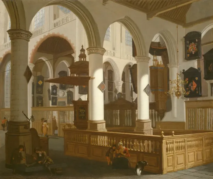 Framed Print : The Oude Kerk, Delft, 1660 / 70. Creator: Cornelis de Man Framed Print : The Oude Kerk, Delft, 1660 / 70. Creator: Cornelis de Man