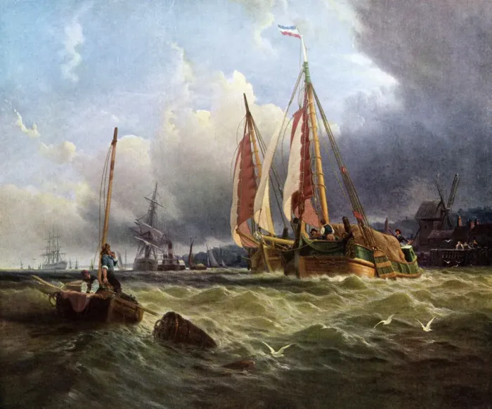 Framed Print : Oude Schelde, Texel Island, 1862, (c1920). Artist: Clarkson Stanfield Framed Print : Oude Schelde, Texel Island, 1862, (c1920). Artist: Clarkson Stanfield
