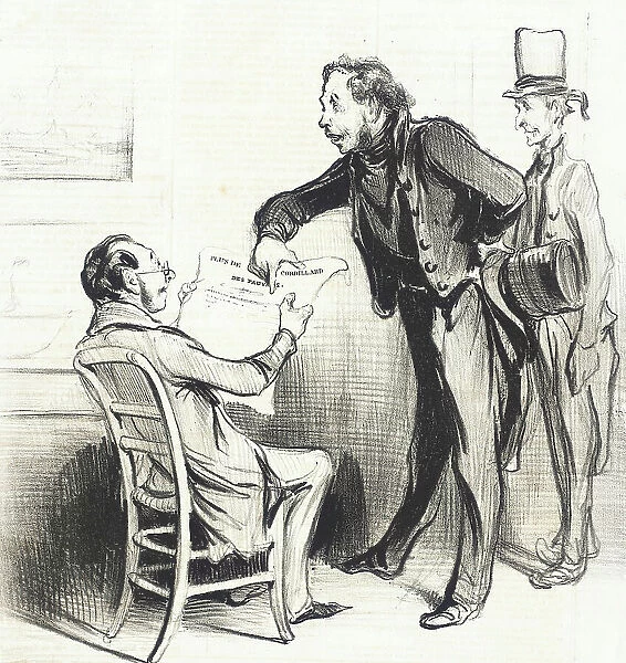 Oui, Monsieur, moyennant un petit abonnement à notre assurance.. 1838. Creator: Honore Daumier