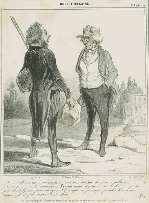 Framed Print : Oui, monsieur, vous voyez en moi une victime, 19th century. Creator: Honore Daumier Framed Print : Oui, monsieur, vous voyez en moi une victime, 19th century. Creator: Honore Daumier