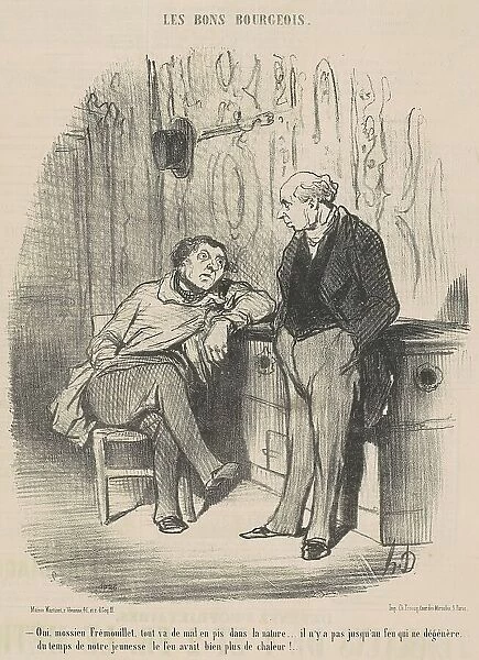 Oui, Mossieu Fremouillet, tout va de mal en pis... 19th century. Creator: Honore Daumier