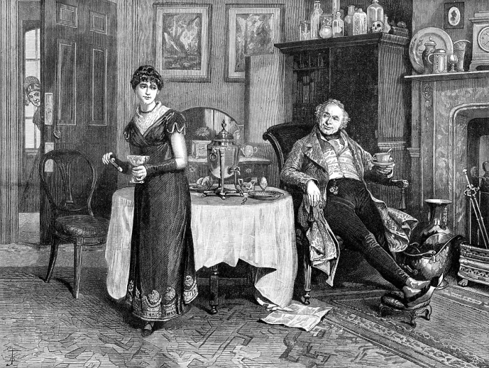 Framed Print : 'Our First-Floor Lodger' by H. G. Glindoni, 1883. Creator: Unknown Framed Print : 'Our First-Floor Lodger' by H. G. Glindoni, 1883. Creator: Unknown