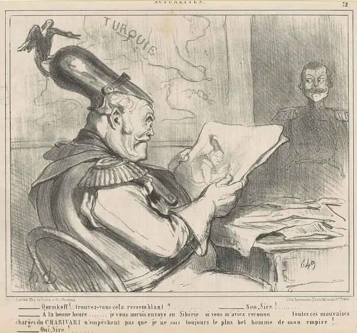 Framed Print : Oursikoff!..trouvez-vous cela ressemblant?, 19th century. Creator: Honore Daumier Framed Print : Oursikoff!..trouvez-vous cela ressemblant?, 19th century. Creator: Honore Daumier