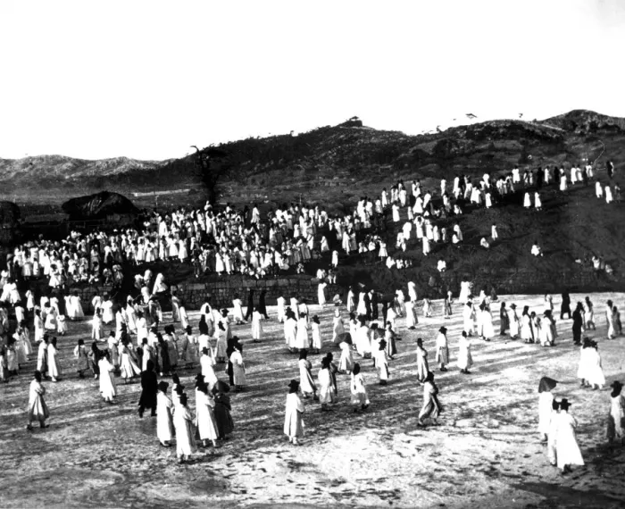 Framed Print : Outdoor gathering, Korea, 1900 Framed Print : Outdoor gathering, Korea, 1900