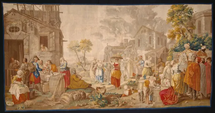 Framed Print : The Outdoor Market, from Village Festivals, France, 1775 / 89. Creator: Unknown Framed Print : The Outdoor Market, from Village Festivals, France, 1775 / 89. Creator: Unknown