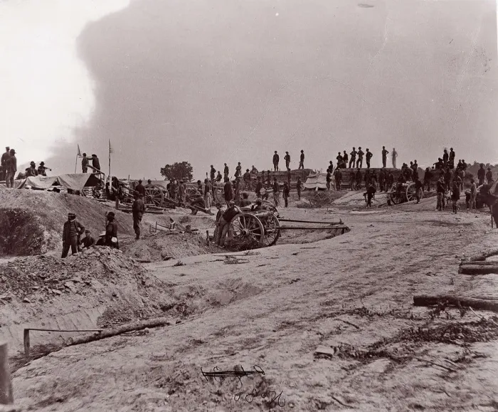 Framed Print : Outer Confederate Line, Petersburg, Captured June 15, 1864, 1864. Creator: Tim O Sullivan Framed Print : Outer Confederate Line, Petersburg, Captured June 15, 1864, 1864. Creator: Tim O Sullivan