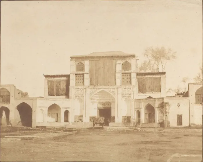Framed Print : Outer Entrance to the Kings Palace, Teheran, 1858. Creator: Luigi Pesce Framed Print : Outer Entrance to the Kings Palace, Teheran, 1858. Creator: Luigi Pesce