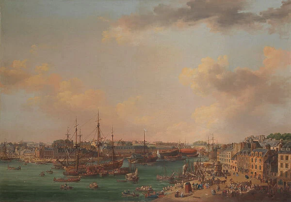 The Outer Harbor of Brest, 1773. Creator: Henri Joseph van Blarenberghe