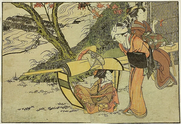 Outing to View Maples in Autumn, from the illustrated book 'Picture Book: Flowers of the F... 1801. Creator: Kitagawa Utamaro. Outing to View Maples in Autumn, from the illustrated book 'Picture Book: Flowers of the F... 1801
