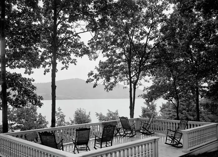 Framed Print : Outlook at Rogers Rock, Lake George, N.Y. between 1900 and 1905. Creator: Unknown Framed Print : Outlook at Rogers Rock, Lake George, N.Y. between 1900 and 1905. Creator: Unknown