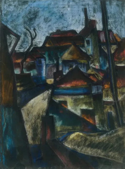 Framed Print : On the outskirts of the city, 1927. Creator: Konstantin Bauer Framed Print : On the outskirts of the city, 1927. Creator: Konstantin Bauer