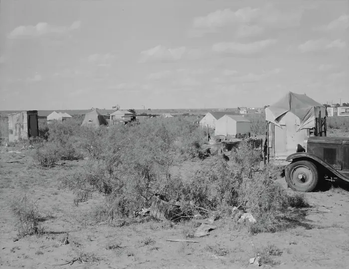 Framed Print : Outskirts of oil boom town, Texas, 1937. Creator: Dorothea Lange Framed Print : Outskirts of oil boom town, Texas, 1937. Creator: Dorothea Lange