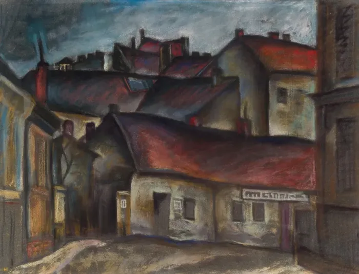 Framed Print : The outskirts of the town, 1928. Creator: Konstantin Bauer Framed Print : The outskirts of the town, 1928. Creator: Konstantin Bauer