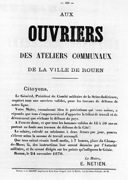 Ouvriers, from French Political posters of the Paris Commune, May 1871