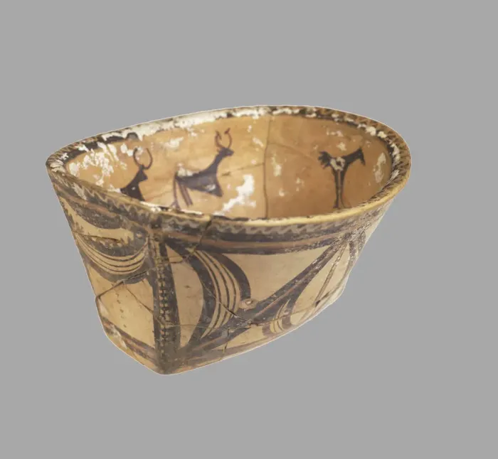 Framed Print : Oval Bowl, 4th millenium BC. Artist: Prehistoric Russian Culture Framed Print : Oval Bowl, 4th millenium BC. Artist: Prehistoric Russian Culture