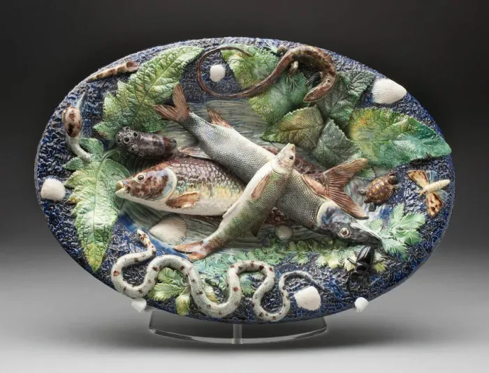 Framed Print : Oval Dish, Paris, Mid 19th century. Creator: Unknown Framed Print : Oval Dish, Paris, Mid 19th century. Creator: Unknown