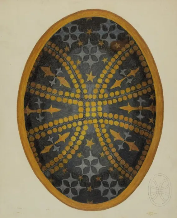 Framed Print : Oval Pin, c. 1937. Creator: Tulita Westfall Framed Print : Oval Pin, c. 1937. Creator: Tulita Westfall