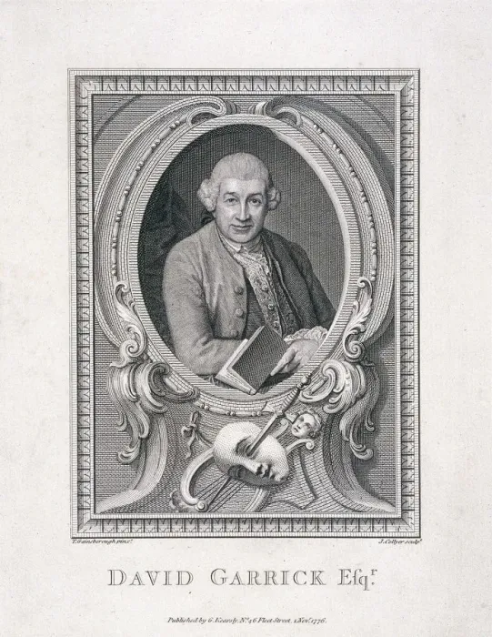 Framed Print : Oval portrait of David Garrick, 1776. Artist: J Collyer Framed Print : Oval portrait of David Garrick, 1776. Artist: J Collyer