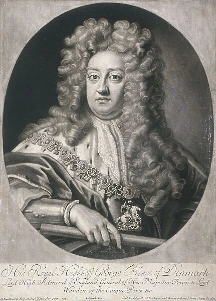 Oval portrait of George, Prince of Denmark, 1704. Artist: Joseph Smith