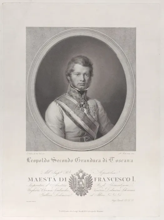 Framed Print : Oval portrait of Leopold II, Grand Duke of Tuscany, 1833. 1833. Creator: Paolo Toschi Framed Print : Oval portrait of Leopold II, Grand Duke of Tuscany, 1833. 1833. Creator: Paolo Toschi