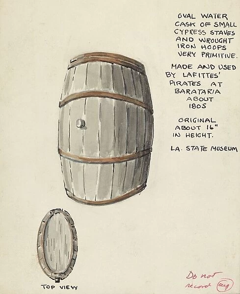 Oval Water Cask, 1935  /  1942. Creator: Unknown