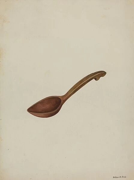 Oval Wooden Spoon, c. 1937. Creator: Wilbur M Rice