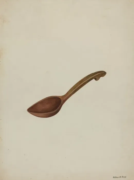 Framed Print : Oval Wooden Spoon, c. 1937. Creator: Wilbur M Rice Framed Print : Oval Wooden Spoon, c. 1937. Creator: Wilbur M Rice