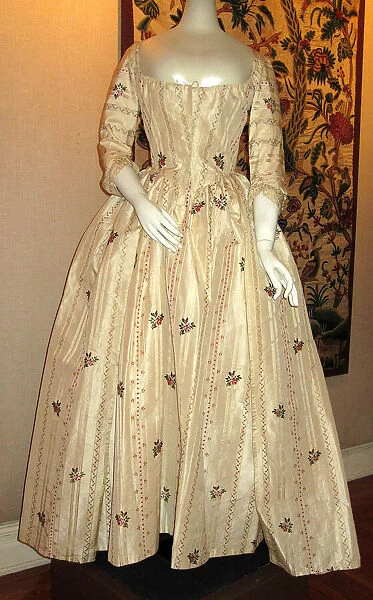 Overgown and Petticoat (Robe al anglaise), England, 1765  /  85. Creator: Unknown