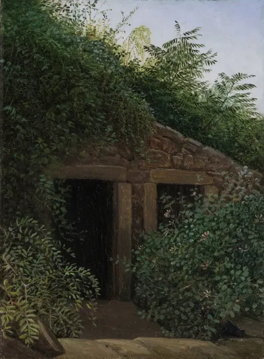 Framed Print : An Overgrown Mineshaft, ca. 1824. Creator: Carl Gustav Carus Framed Print : An Overgrown Mineshaft, ca. 1824. Creator: Carl Gustav Carus