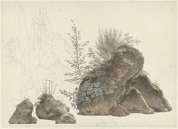 Overgrown Rocks, c.1809-c.1812. Creator: Josephus Augustus Knip