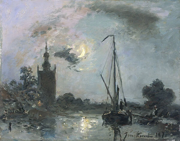Overschie in the Moonlight, 1871