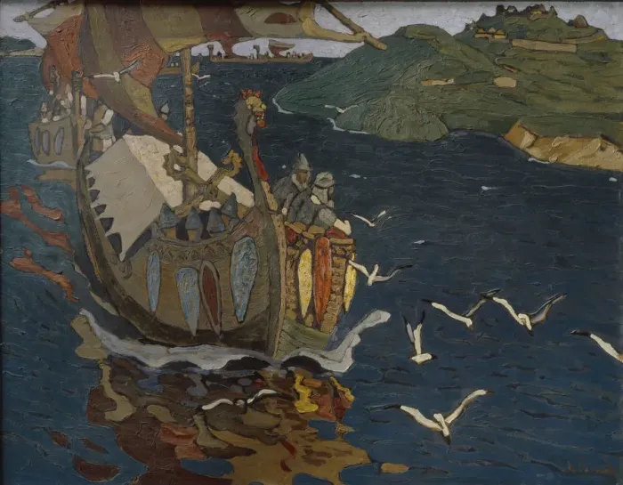 Framed Print : Overseas Guests, 1902. Artist: Roerich, Nicholas (1874-1947) Framed Print : Overseas Guests, 1902. Artist: Roerich, Nicholas (1874-1947)