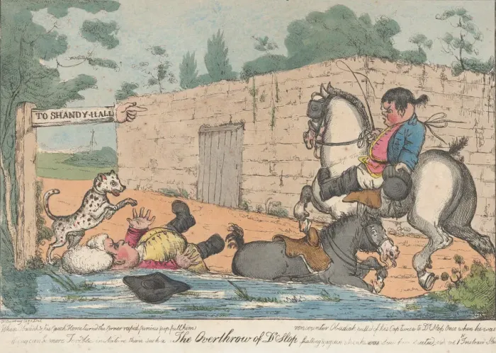 Framed Print : The Overthrow of Dr. Slop (Tristram Shandy), 1800-20. Creator: Unknown Framed Print : The Overthrow of Dr. Slop (Tristram Shandy), 1800-20. Creator: Unknown