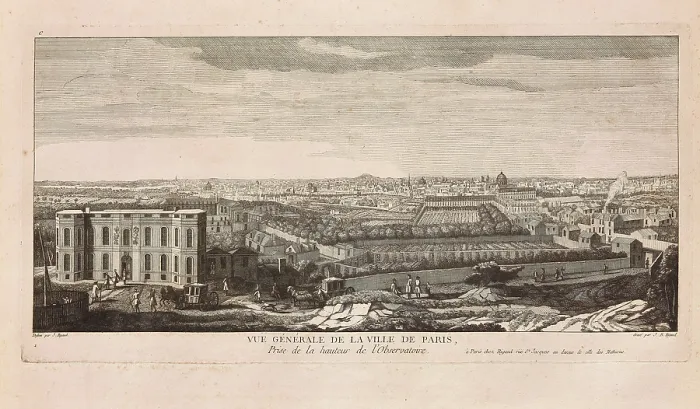 Framed Print : Overview of the city of Paris, from the top of the Observatory, c1750. Creator: Rigaud, Jean-Baptiste (1720-?) Framed Print : Overview of the city of Paris, from the top of the Observatory, c1750. Creator: Rigaud, Jean-Baptiste (1720-?)