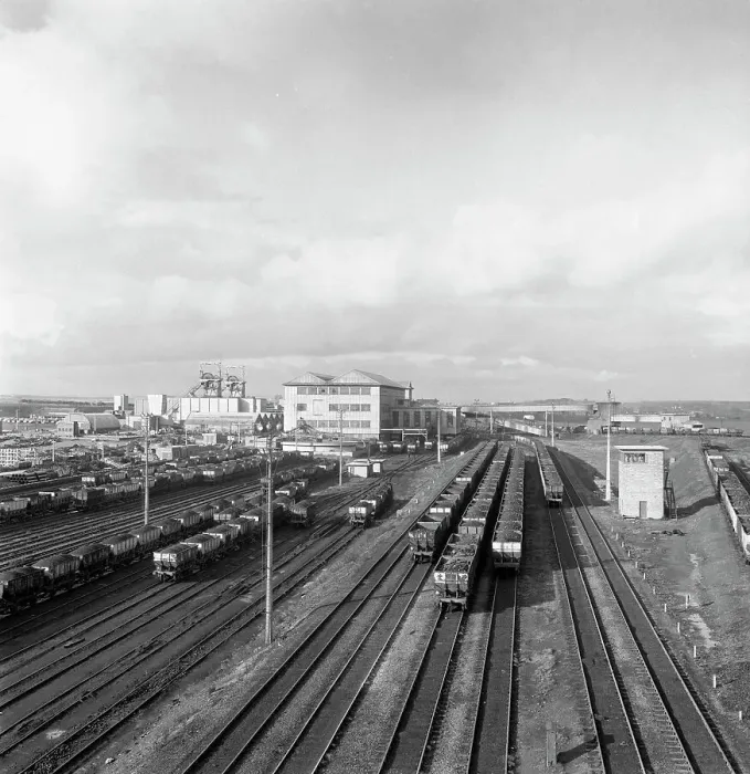 Framed Print : Overview of the rail yard at Lynemouth Colliery, Northumberland, 1963 Framed Print : Overview of the rail yard at Lynemouth Colliery, Northumberland, 1963