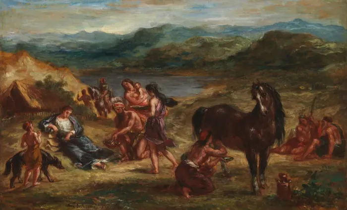 Framed Print : Ovid among the Scythians, 1862. Creator: Eugene Delacroix Framed Print : Ovid among the Scythians, 1862. Creator: Eugene Delacroix