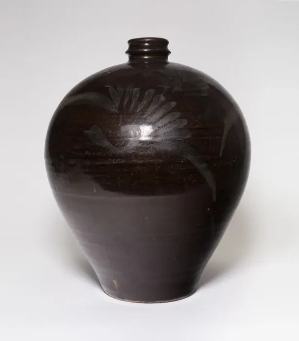 Framed Print : Ovoid Vase with Floral Sprays, Song dynasty (960-1279). Creator: Unknown Framed Print : Ovoid Vase with Floral Sprays, Song dynasty (960-1279). Creator: Unknown