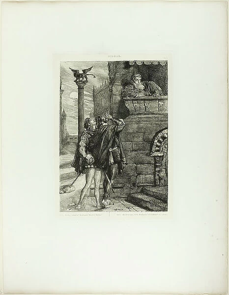 Owake! what ho! Brabantio! thieves! thieves!, plate one from Othello, 1844. Creator: Theodore Chasseriau