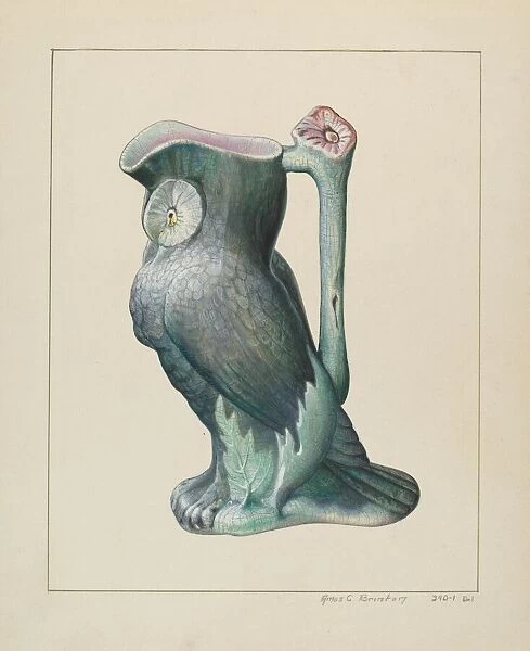 Owl Pitcher, c. 1938. Creator: Amos C. Brinton