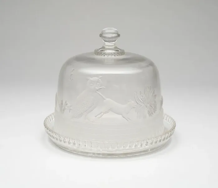 Framed Print : Owl and Pussycat covered tray, 1870 / 1900. Creator: Unknown Framed Print : Owl and Pussycat covered tray, 1870 / 1900. Creator: Unknown