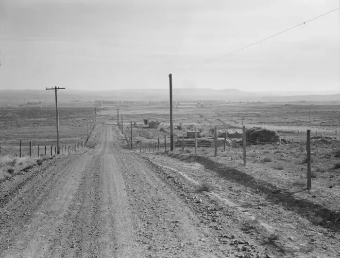 Framed Print : Owyhee project landscape, East Bench, west of Vale, Malheur County, Oregon, 1939. Creator: Dorothea Lange Framed Print : Owyhee project landscape, East Bench, west of Vale, Malheur County, Oregon, 1939. Creator: Dorothea Lange