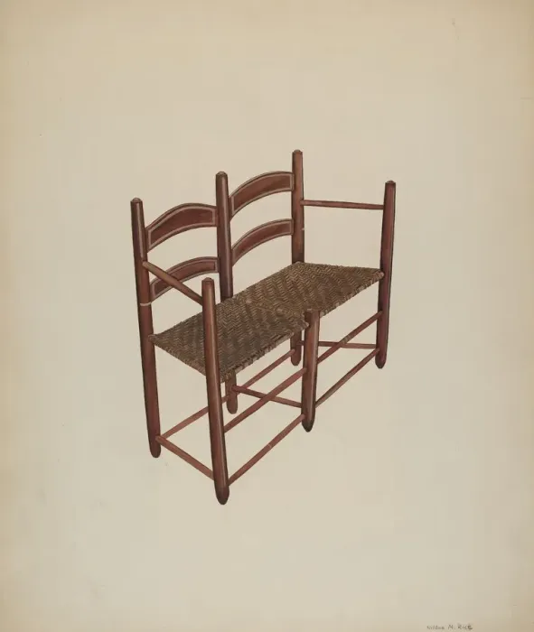 Framed Print : Ox Cart Chair, c. 1939. Creator: Wilbur M Rice Framed Print : Ox Cart Chair, c. 1939. Creator: Wilbur M Rice
