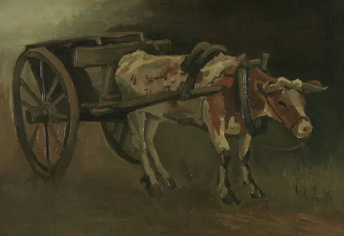 Framed Print : Oxcart, 1884. Creator: Gogh, Vincent, van (1853-1890)
