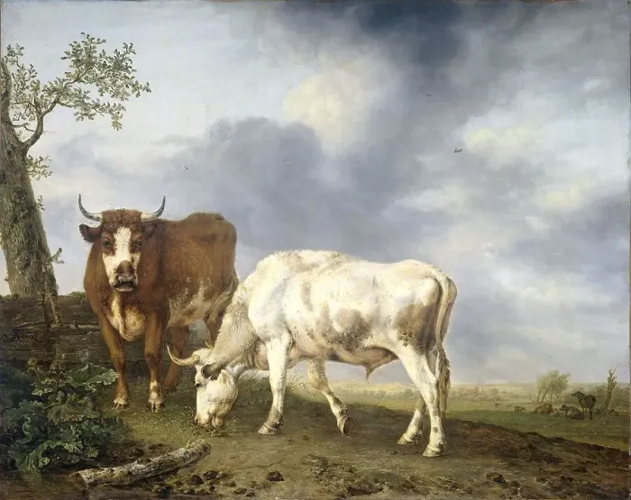 Framed Print : Oxen in the Meadow, 1806. Creator: Jan Kobell II Framed Print : Oxen in the Meadow, 1806. Creator: Jan Kobell II