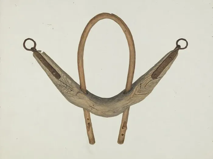 Framed Print : Oxen Yoke, c. 1937. Creator: Earl Butlin Framed Print : Oxen Yoke, c. 1937. Creator: Earl Butlin