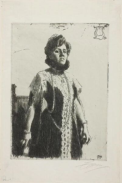 Oxenstierna (Mrs. Aurore Klintberg, née Oxenstierna, Whole length), 1909. Creator: Anders Leonard Zorn
